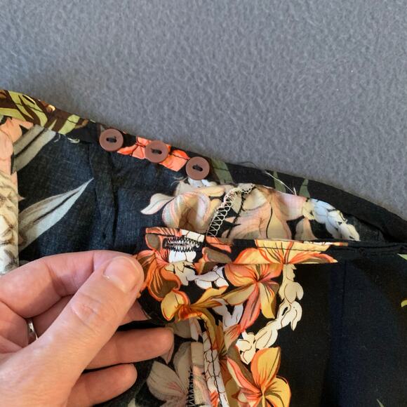 Vintage Hilo Hattie The Hawaiian Original Sz Large Top & Wrap Skirt Set Black - Picture 7 of 13